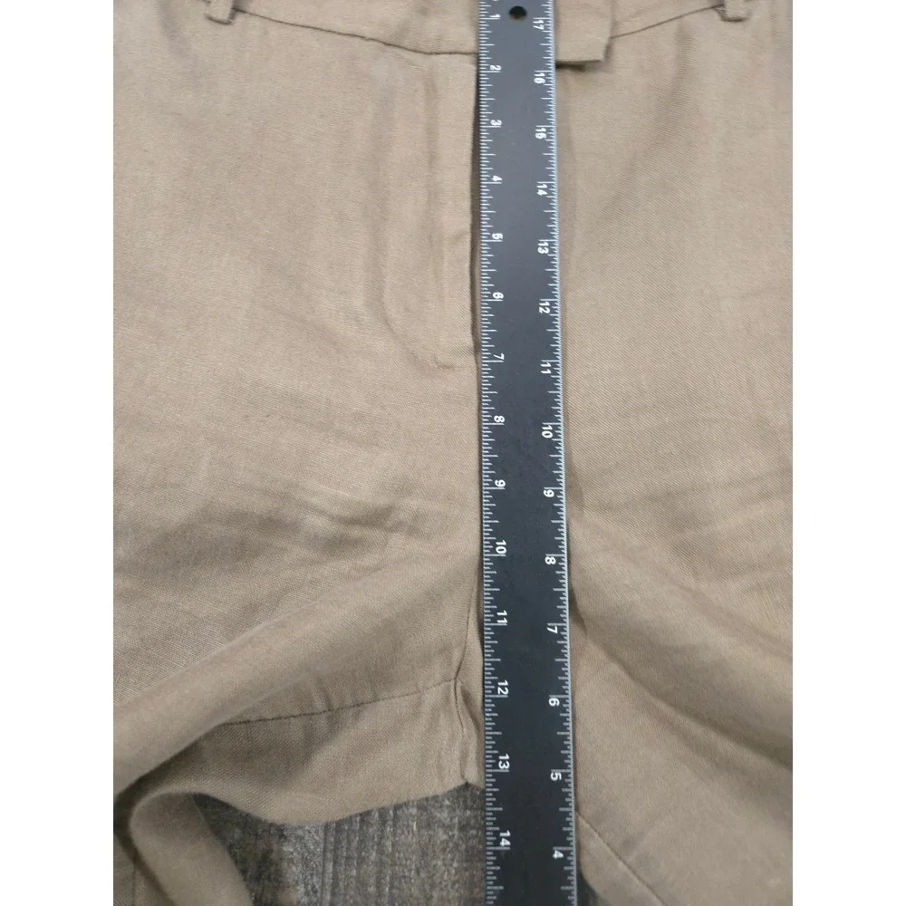 Reformation Olina Wide Leg Rich 100% Linen Pants Khaki Brown Muted Taupe Size 8
